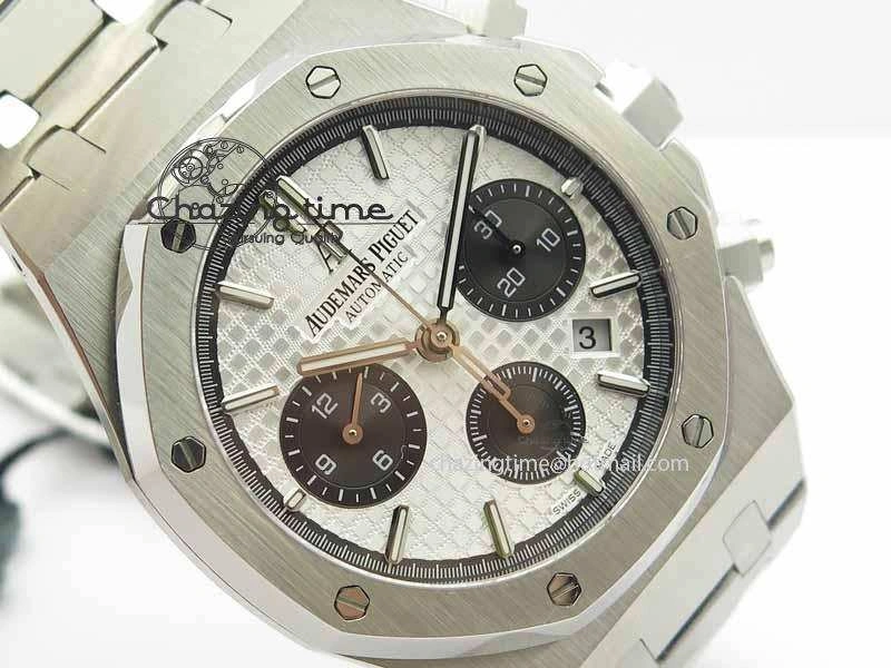SmartChoice Royal Oak 41mm 26331 Chrono SS White Textured Dial Black Subdial On SS Bracelet A 4999