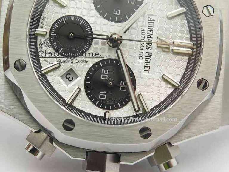 SmartChoice Royal Oak 41mm 26331 Chrono SS White Textured Dial Black Subdial On SS Bracelet A 4999