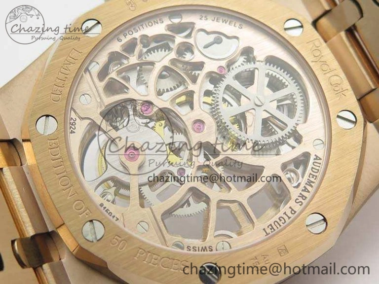 WellDesigned Royal Oak 41mm 26518 Tourbillon RG Best Edition Skeleton Dial On RG Bracelet A 4972