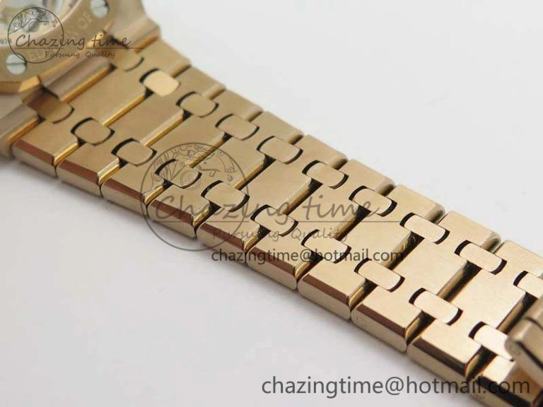WellDesigned Royal Oak 41mm 26518 Tourbillon RG Best Edition Skeleton Dial On RG Bracelet A 4972