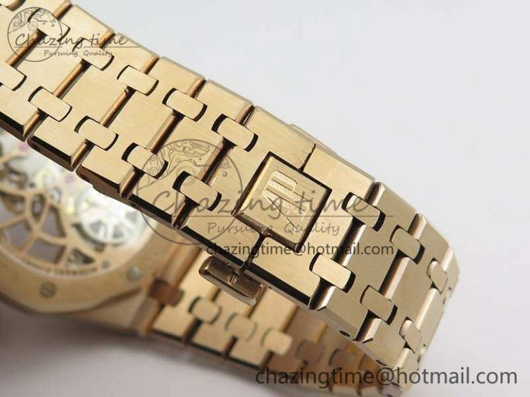 WellDesigned Royal Oak 41mm 26518 Tourbillon RG Best Edition Skeleton Dial On RG Bracelet A 4972