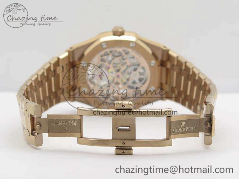WellDesigned Royal Oak 41mm 26518 Tourbillon RG Best Edition Skeleton Dial On RG Bracelet A 4972