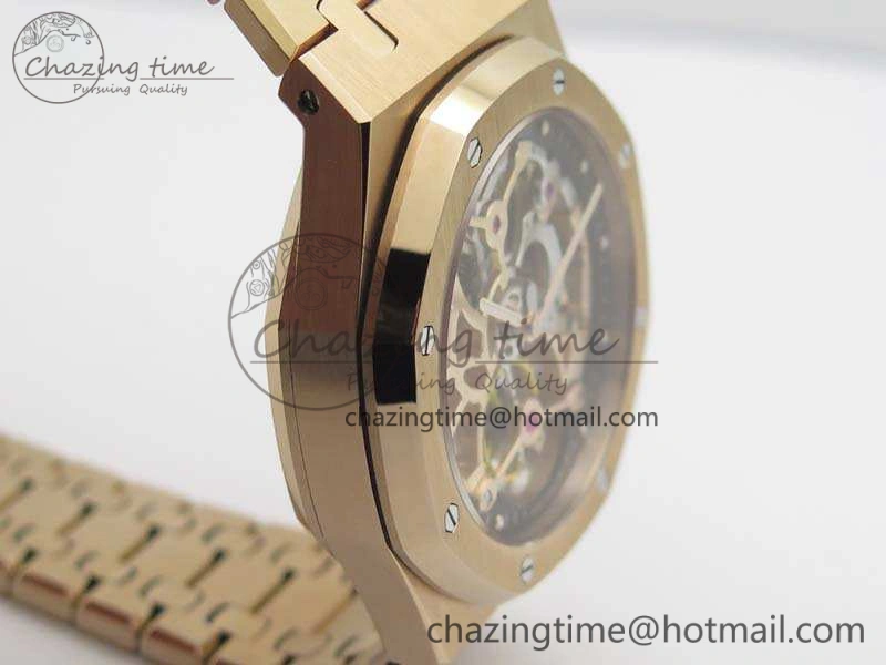 WellDesigned Royal Oak 41mm 26518 Tourbillon RG Best Edition Skeleton Dial On RG Bracelet A 4972
