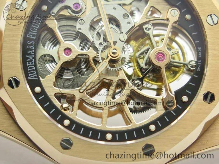 WellDesigned Royal Oak 41mm 26518 Tourbillon RG Best Edition Skeleton Dial On RG Bracelet A 4972
