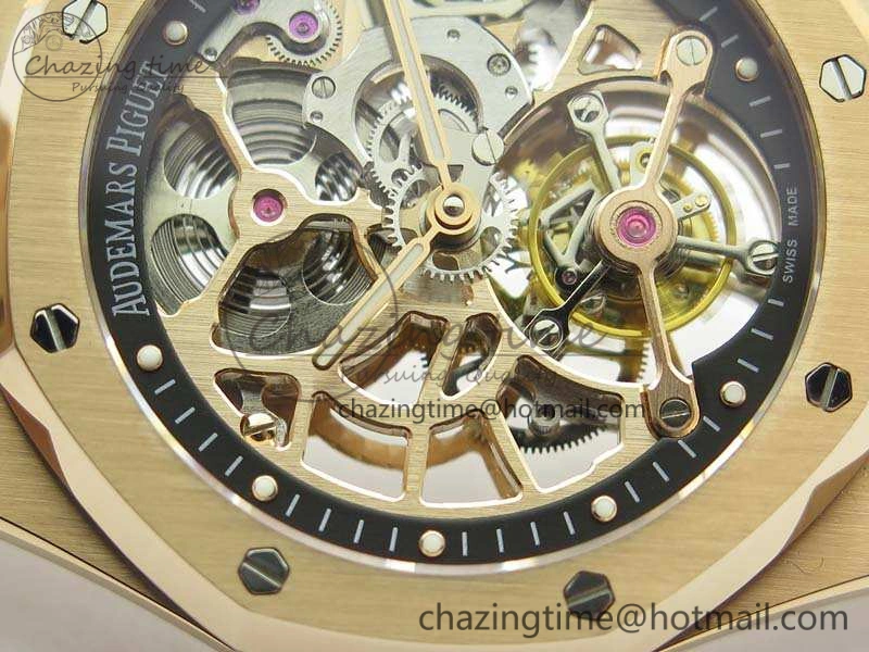 WellDesigned Royal Oak 41mm 26518 Tourbillon RG Best Edition Skeleton Dial On RG Bracelet A 4972