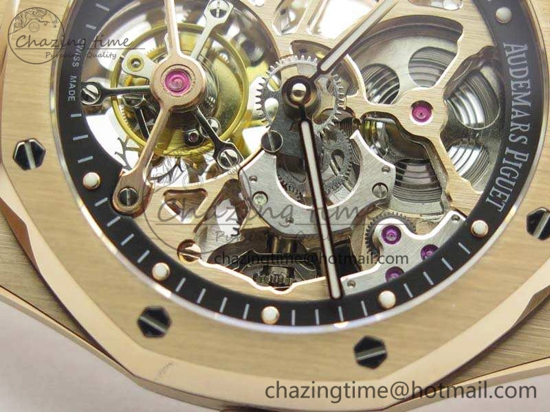 WellDesigned Royal Oak 41mm 26518 Tourbillon RG Best Edition Skeleton Dial On RG Bracelet A 4972
