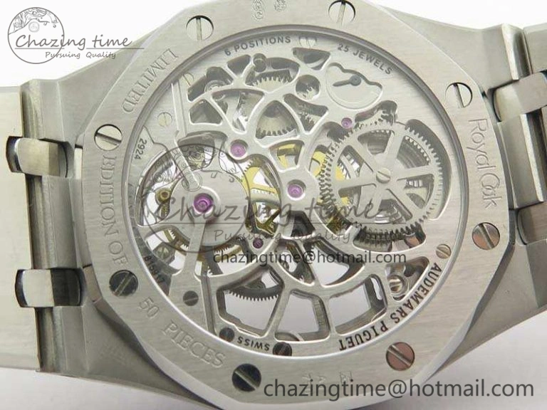 Modern Royal Oak 41mm 26518 Tourbillon SS Best Edition Skeleton Dial On SS Bracelet A 4969