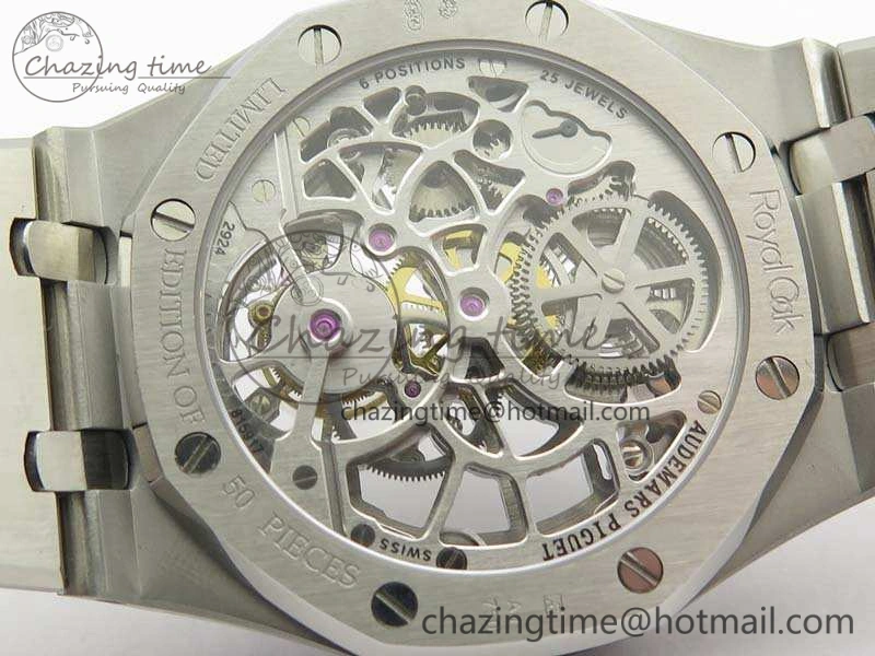 Modern Royal Oak 41mm 26518 Tourbillon SS Best Edition Skeleton Dial On SS Bracelet A 4969