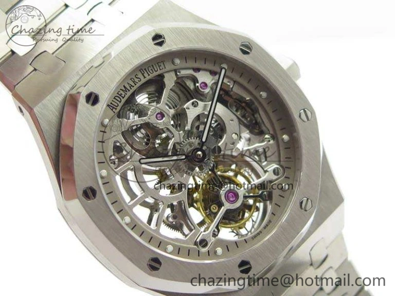 Modern Royal Oak 41mm 26518 Tourbillon SS Best Edition Skeleton Dial On SS Bracelet A 4969