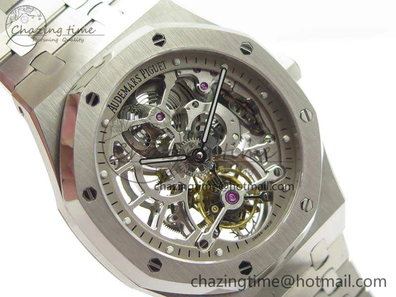 Modern Royal Oak 41mm 26518 Tourbillon SS Best Edition Skeleton Dial On SS Bracelet A 4969
