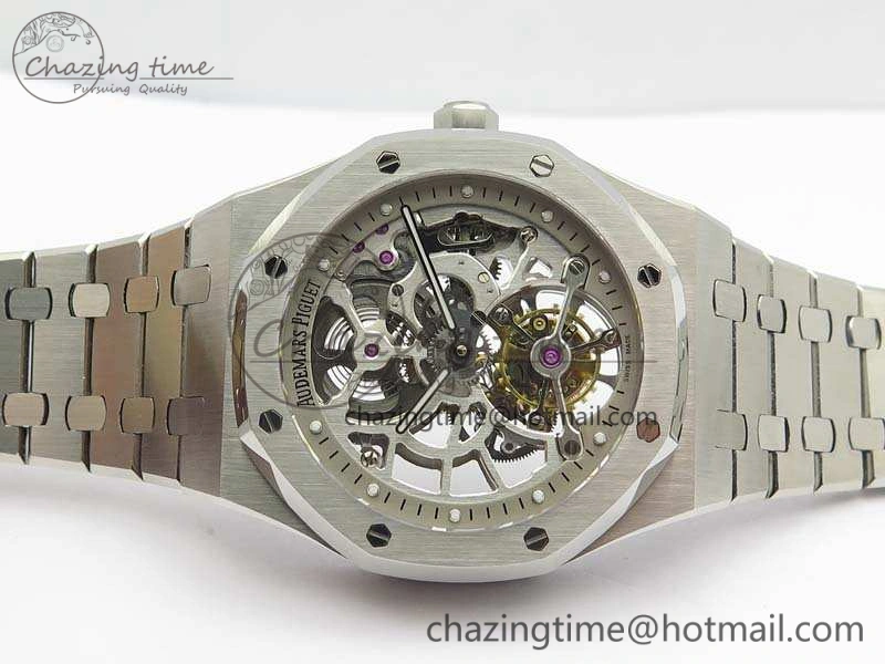 Modern Royal Oak 41mm 26518 Tourbillon SS Best Edition Skeleton Dial On SS Bracelet A 4969