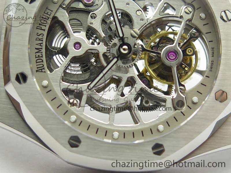 Modern Royal Oak 41mm 26518 Tourbillon SS Best Edition Skeleton Dial On SS Bracelet A 4969