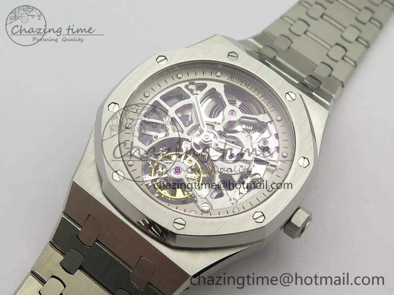 Modern Royal Oak 41mm 26518 Tourbillon SS Best Edition Skeleton Dial On SS Bracelet A 4969