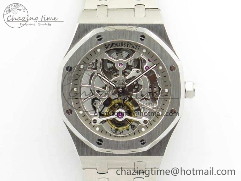 Modern Royal Oak 41mm 26518 Tourbillon SS Best Edition Skeleton Dial On SS Bracelet A 4969