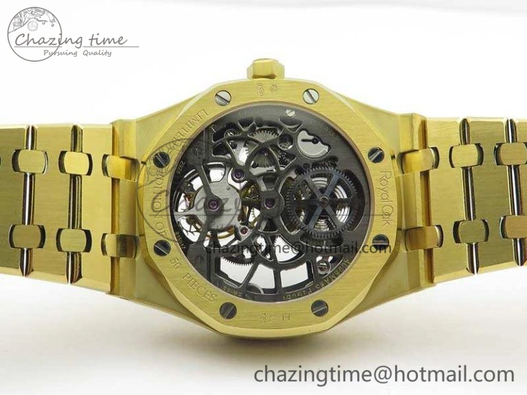 Neat Royal Oak 41mm 26518 Tourbillon YG Best Edition Skeleton Dial On YG Bracelet A 4977
