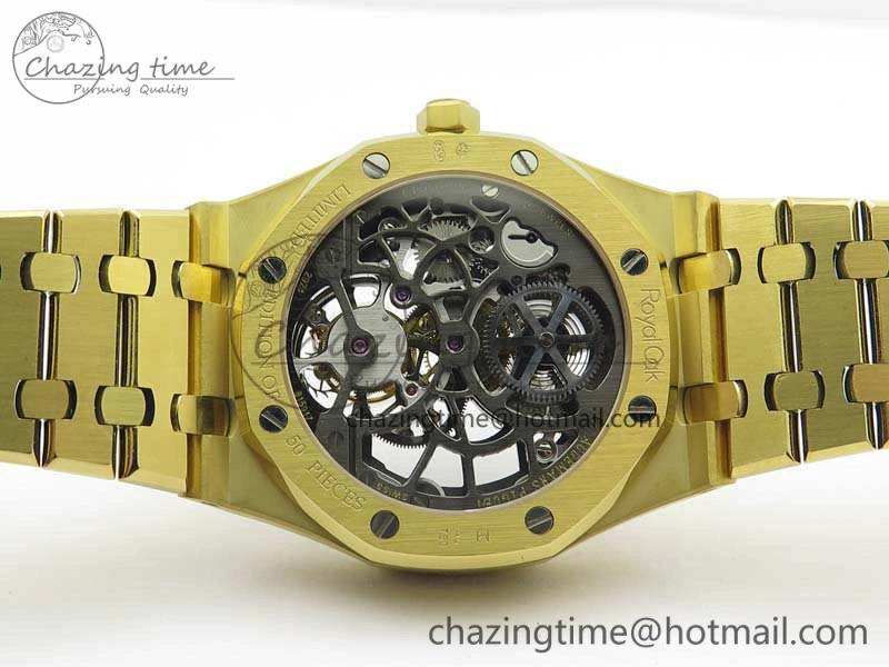 Neat Royal Oak 41mm 26518 Tourbillon YG Best Edition Skeleton Dial On YG Bracelet A 4977
