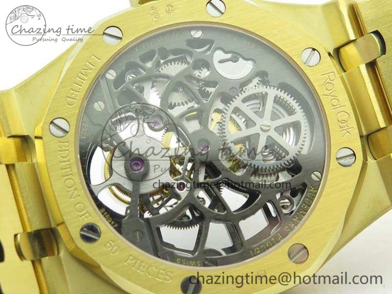 Neat Royal Oak 41mm 26518 Tourbillon YG Best Edition Skeleton Dial On YG Bracelet A 4977