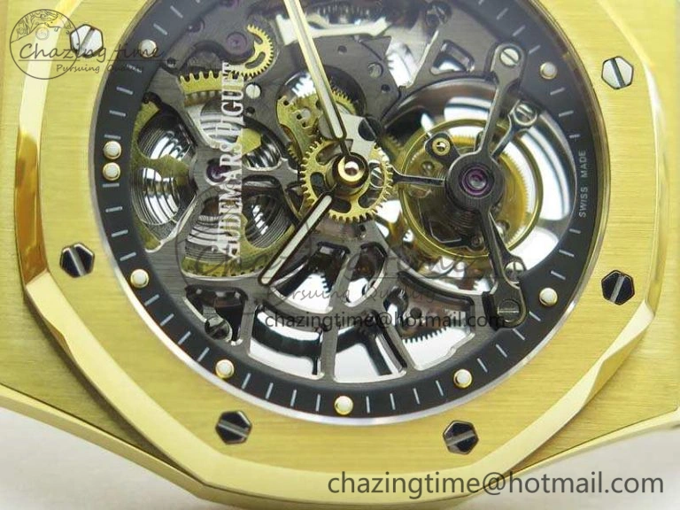 Neat Royal Oak 41mm 26518 Tourbillon YG Best Edition Skeleton Dial On YG Bracelet A 4977