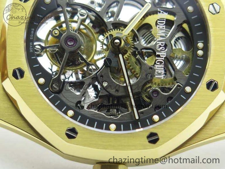 Neat Royal Oak 41mm 26518 Tourbillon YG Best Edition Skeleton Dial On YG Bracelet A 4977