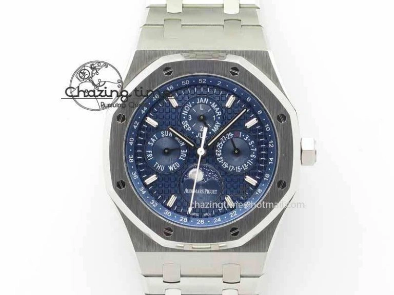 Royal Oak 41mm 26574 SS JF 1:1 Best Edition Blue Textured Dial On SS Bracelet A WrinkleFree 5002