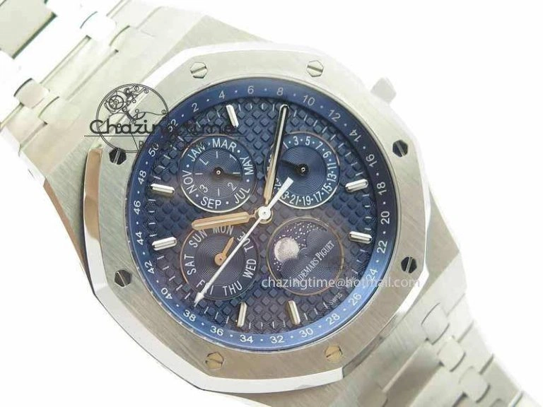 Royal Oak 41mm 26574 SS JF 1:1 Best Edition Blue Textured Dial On SS Bracelet A WrinkleFree 5002