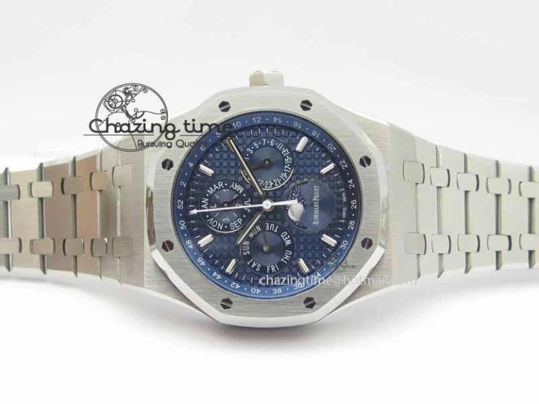 Royal Oak 41mm 26574 SS JF 1:1 Best Edition Blue Textured Dial On SS Bracelet A WrinkleFree 5002