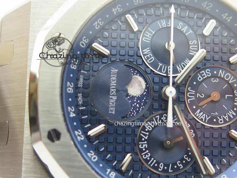 Royal Oak 41mm 26574 SS JF 1:1 Best Edition Blue Textured Dial On SS Bracelet A WrinkleFree 5002