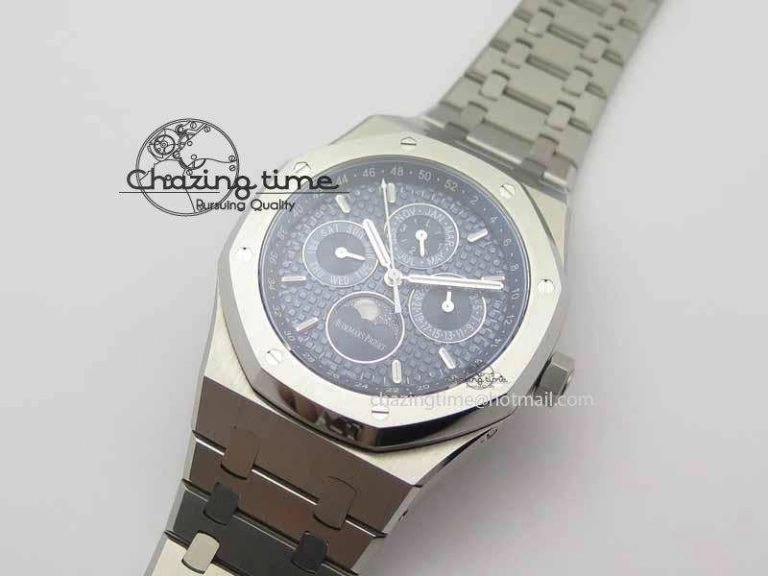 Royal Oak 41mm 26574 SS JF 1:1 Best Edition Blue Textured Dial On SS Bracelet A WrinkleFree 5002
