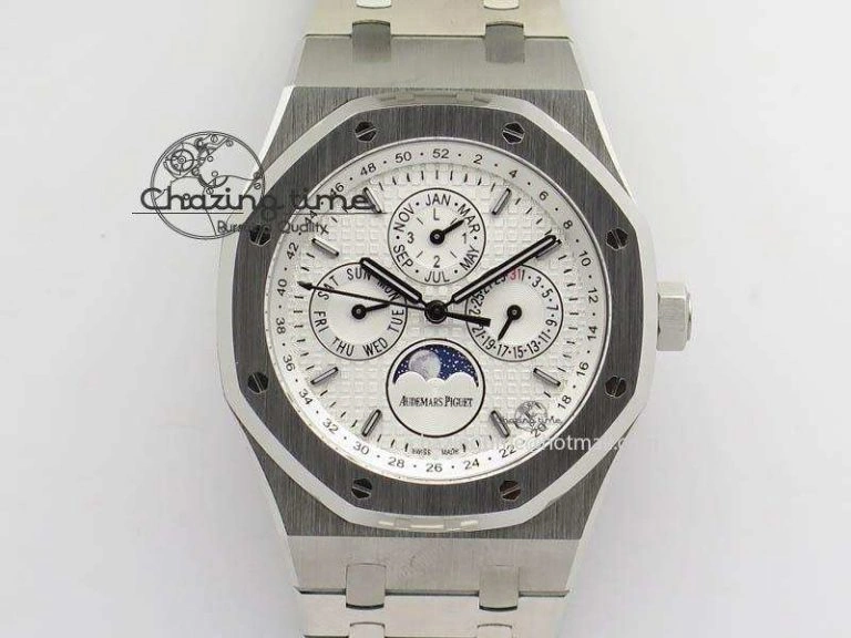 Effortless Royal Oak 41mm 26574 SS JF 1:1 Best Edition White Textured Dial On SS Bracelet A 4991