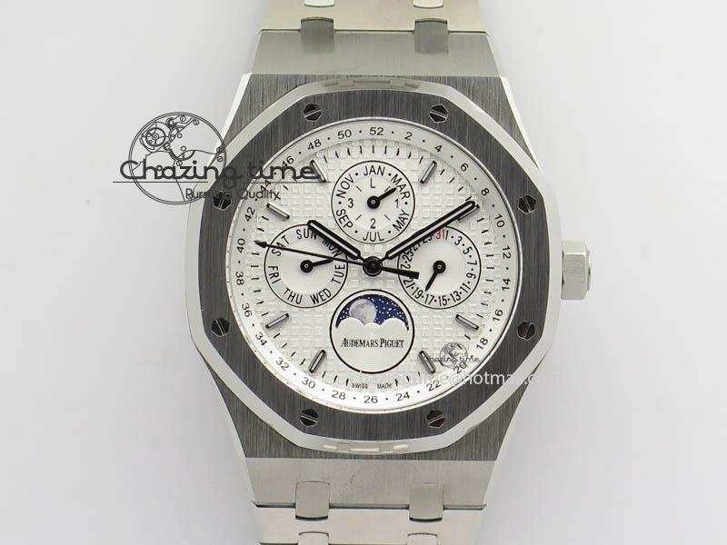 Effortless Royal Oak 41mm 26574 SS JF 1:1 Best Edition White Textured Dial On SS Bracelet A 4991