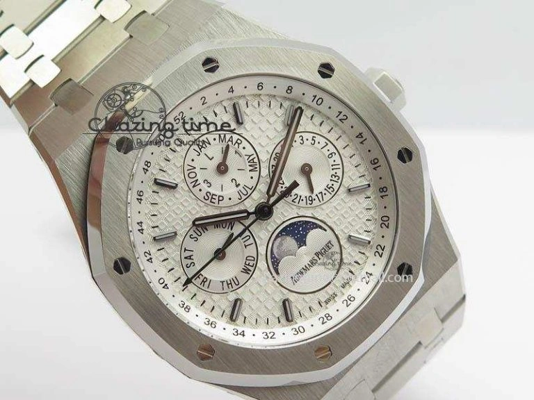 Effortless Royal Oak 41mm 26574 SS JF 1:1 Best Edition White Textured Dial On SS Bracelet A 4991