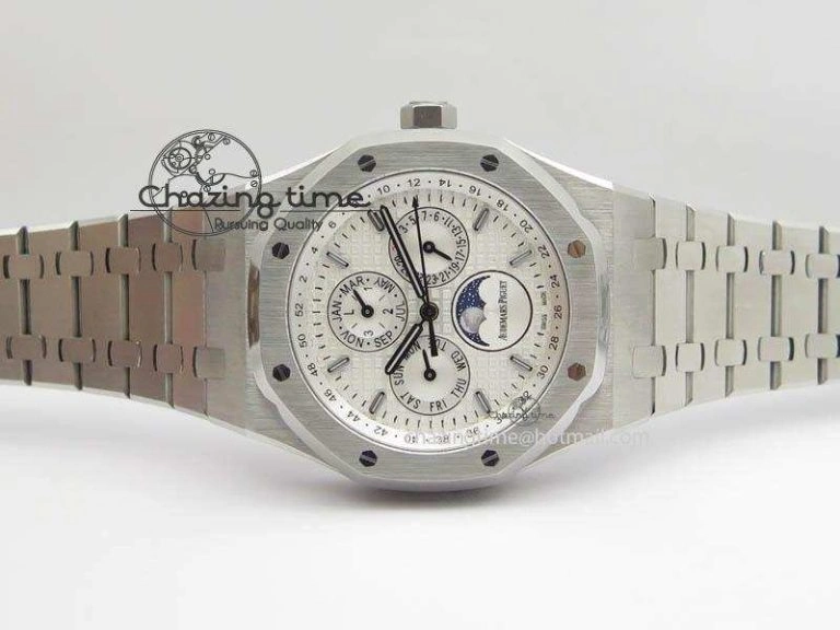 Effortless Royal Oak 41mm 26574 SS JF 1:1 Best Edition White Textured Dial On SS Bracelet A 4991