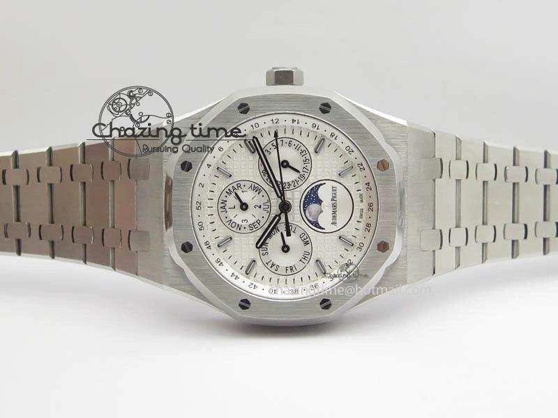 Effortless Royal Oak 41mm 26574 SS JF 1:1 Best Edition White Textured Dial On SS Bracelet A 4991