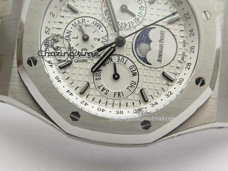 Effortless Royal Oak 41mm 26574 SS JF 1:1 Best Edition White Textured Dial On SS Bracelet A 4991