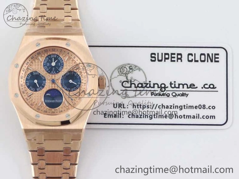 Colorful Royal Oak 41mm Complicated 26574 RG APSF1:1 Best Edition RG Dial on RG Bracelet A 4803
