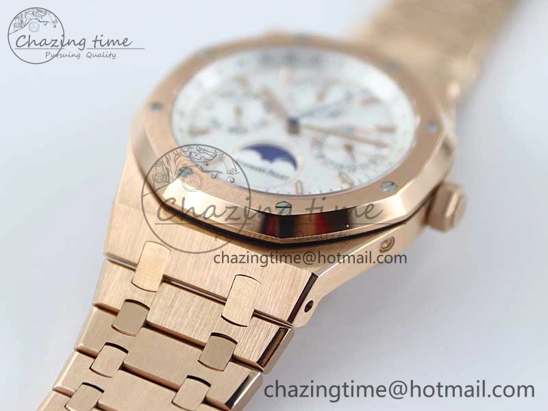 SunProtective Royal Oak 41mm Complicated 26574 RG APSF1:1 Best Edition Silver Dial on RG Bracelet A 4804