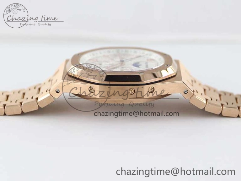 SunProtective Royal Oak 41mm Complicated 26574 RG APSF1:1 Best Edition Silver Dial on RG Bracelet A 4804