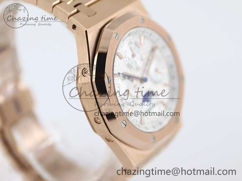 SunProtective Royal Oak 41mm Complicated 26574 RG APSF1:1 Best Edition Silver Dial on RG Bracelet A 4804