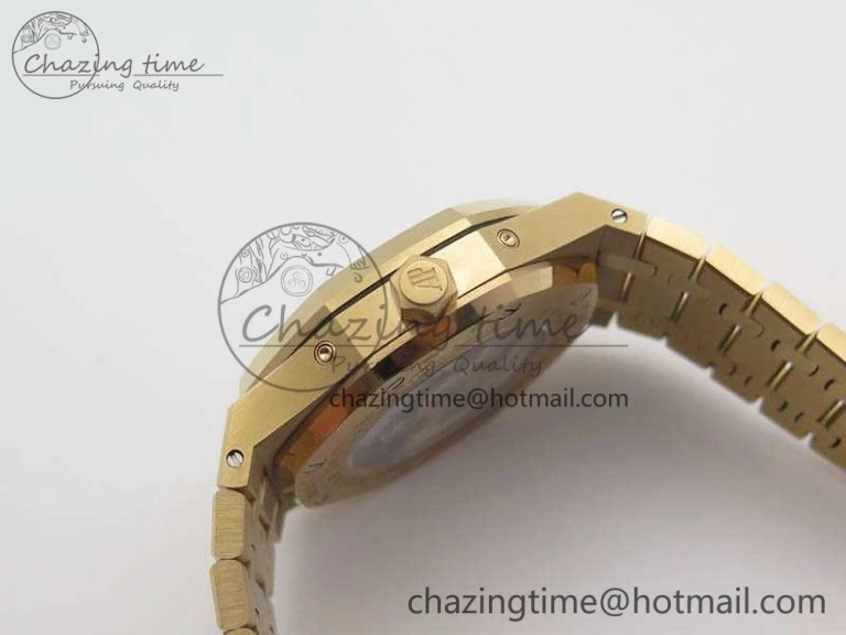Resilient Royal Oak 41mm Complicated 26574 RG JF 1:1 Best Edition Blue Textured Dial On RG Bracelet A 4990