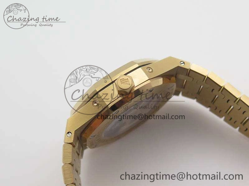 Resilient Royal Oak 41mm Complicated 26574 RG JF 1:1 Best Edition Blue Textured Dial On RG Bracelet A 4990
