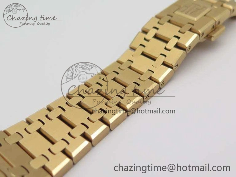 Resilient Royal Oak 41mm Complicated 26574 RG JF 1:1 Best Edition Blue Textured Dial On RG Bracelet A 4990