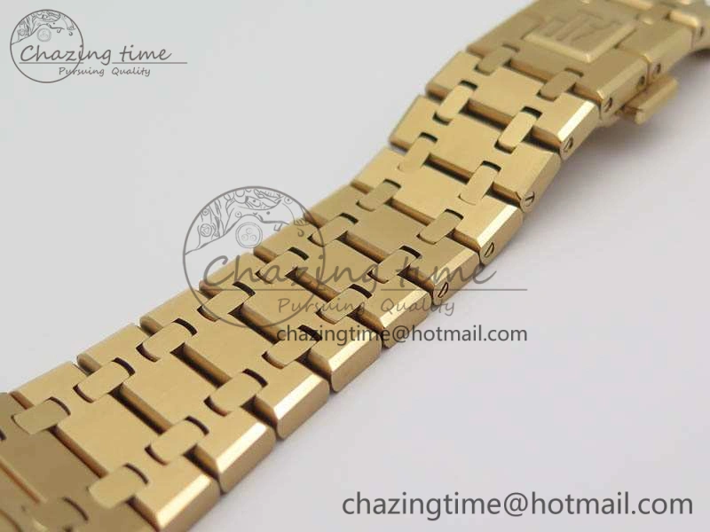 Resilient Royal Oak 41mm Complicated 26574 RG JF 1:1 Best Edition Blue Textured Dial On RG Bracelet A 4990