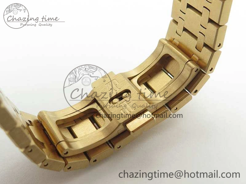 Resilient Royal Oak 41mm Complicated 26574 RG JF 1:1 Best Edition Blue Textured Dial On RG Bracelet A 4990