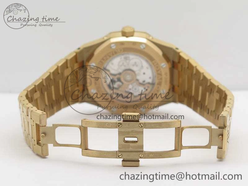 Resilient Royal Oak 41mm Complicated 26574 RG JF 1:1 Best Edition Blue Textured Dial On RG Bracelet A 4990