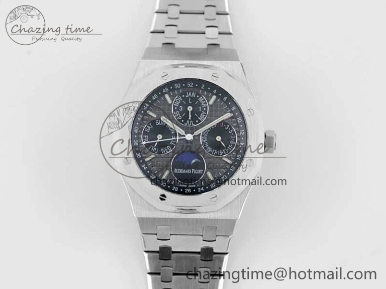Royal Oak 41mm Complicated 26574 SS APSF 1:1 Best Edition Gray Black Dial on SS Bracelet A Breathable 4798