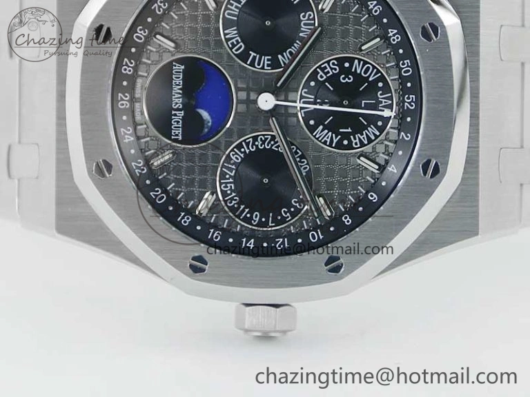 Royal Oak 41mm Complicated 26574 SS APSF 1:1 Best Edition Gray Black Dial on SS Bracelet A Breathable 4798