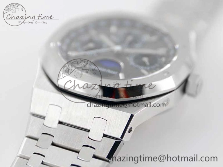 Royal Oak 41mm Complicated 26574 SS APSF 1:1 Best Edition Gray Black Dial on SS Bracelet A Breathable 4798