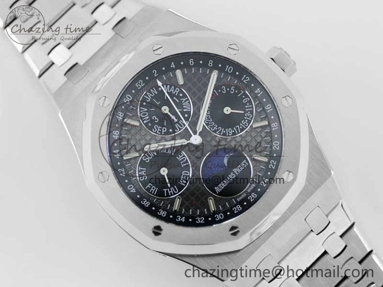 Royal Oak 41mm Complicated 26574 SS APSF 1:1 Best Edition Gray Black Dial on SS Bracelet A Breathable 4798