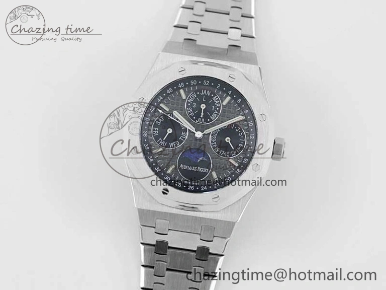 Royal Oak 41mm Complicated 26574 SS APSF 1:1 Best Edition Gray Black Dial on SS Bracelet A Breathable 4798
