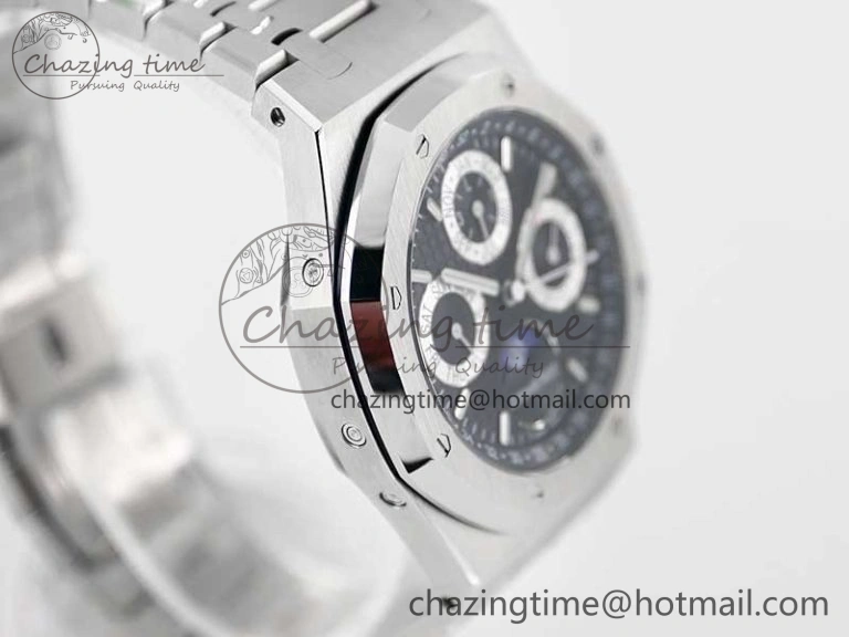 EasyMatch Royal Oak 41mm Complicated 26574 SS APSF1:1 Best Edition Black Silver Dial on SS Bracelet A 4800